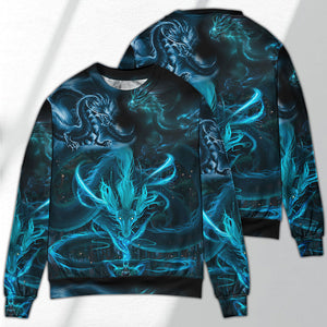 Dragon Blue Lighting And The Witch Ugly Christmas Sweater, Christmas Gift, Gift Christmas 2024