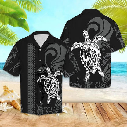 Black And White Maori Art Design Hawaiian Shirt, Hawaiian For Gift
