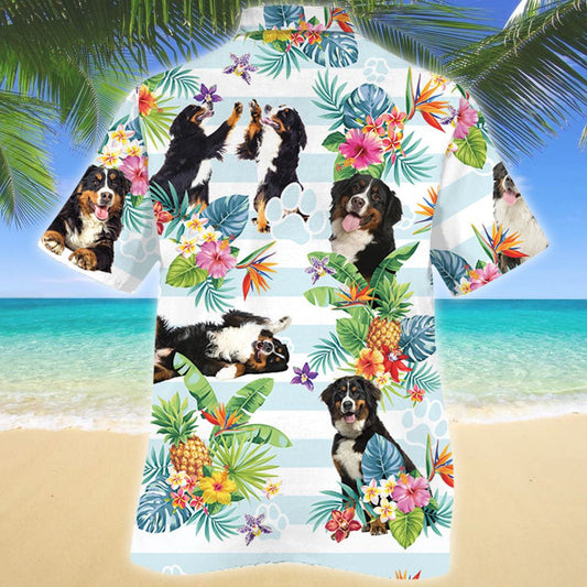 Patrún Stiallacha Bláthanna Trópaiceacha Madra Sléibhe Bernese Léine Haváís, Bronntanas Léine Haváís, Bronntanas Nollag