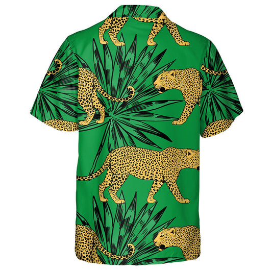 Wild African Leopard In Colorful Tropical Leaves Hawaiian Shirt, Hawaiian Shirt Gift, Christmas Gift