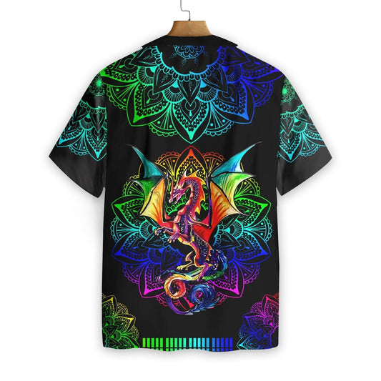 Dragon Mandala Seamless Background Design Hawaiian Shirt,Hawaiian Shirt Gift, Christmas Gift