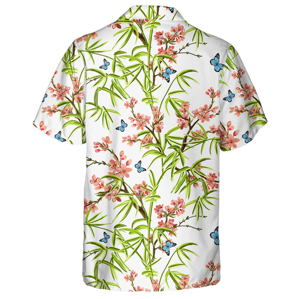 Sakura Bambú Lámh-tharraingthe Agus Féileacáin Léine Haváí, Haváis Don Bronntanas