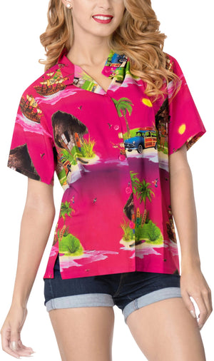 Cool Breast Cancer Pink Scenic Beach Hawaiian Aloha Tropical Design Hawaiian Shirt,Hawaiian Shirt Gift, Christmas Gift