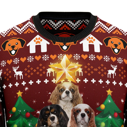 Geansaí Nollag Gránna Crann Péine Cavalier King Charles Spaniel Geansaí Nollag Gránna, Bronntanas Nollag,Bronntanas Nollag 2024