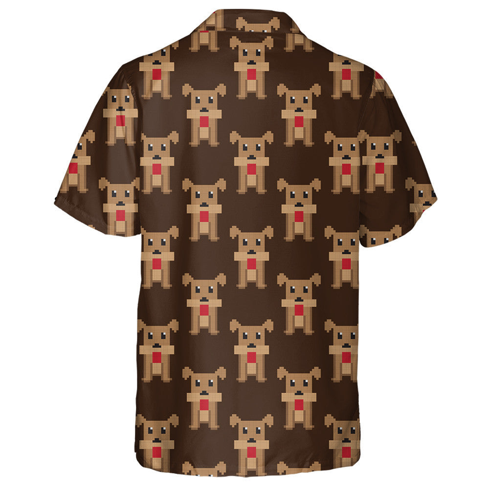 Pixel Art Dogs In Cartoon Background Hawaiian Shirt,Hawaiian Shirt Gift, Christmas Gift