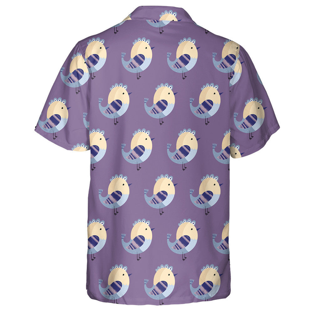 Funny Chicken On Purple Background Hawaiian Shirt,Hawaiian Shirt Gift, Christmas Gift