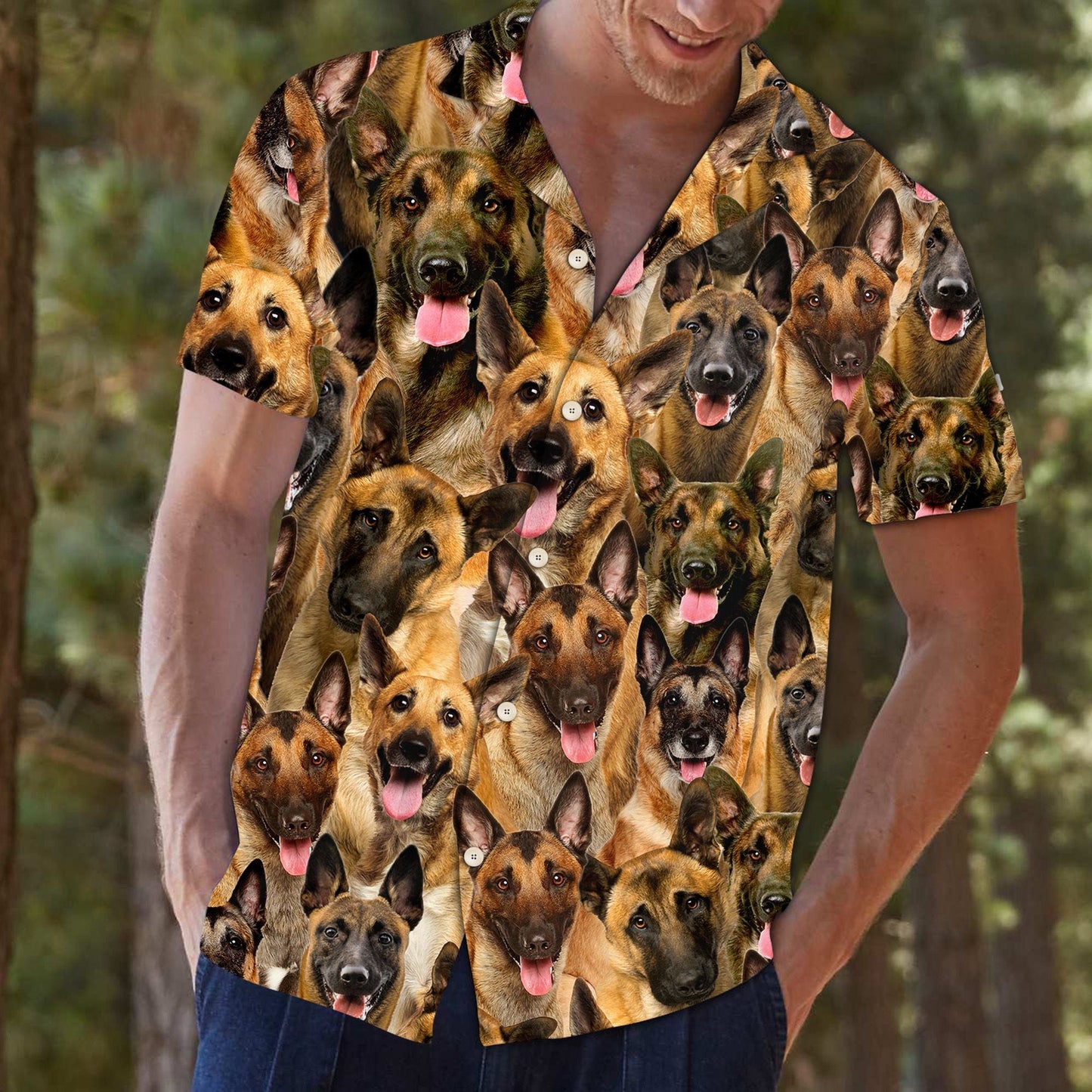 Cool Belgian Malinois Print Deluxe Style Hawaiian Shirt,Hawaiian Shirt Gift, Christmas Gift