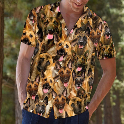 Cool Belgian Malinois Print Deluxe Style Hawaiian Shirt,Hawaiian Shirt Gift, Christmas Gift