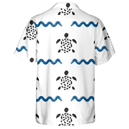 Ornáid Tonnta Agus Turtar Tarraingthe Le Léine Haváise Scuab, Bronntanas Léine Haváís, Bronntanas Nollag