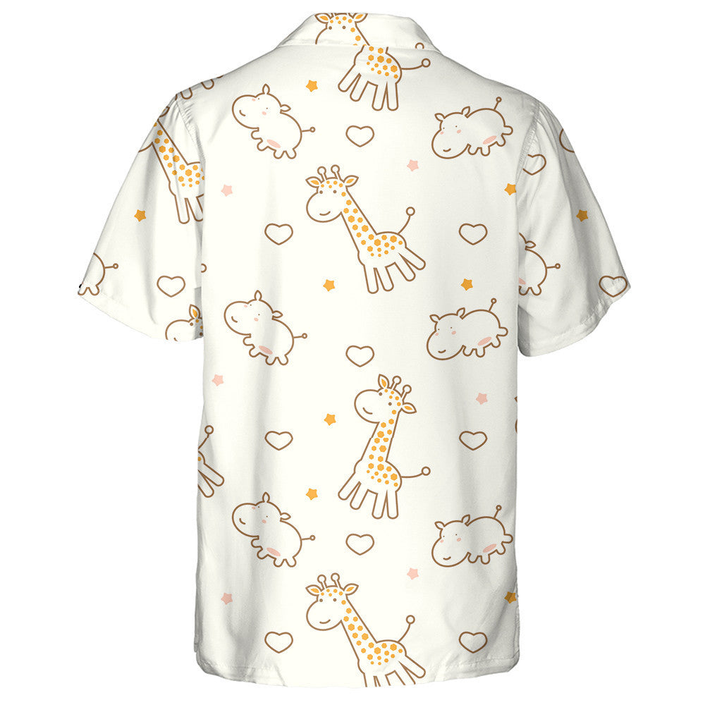 Sioráf Cartún gleoite Hippotamus Patrún Réaltaí Croí Léine Haváís, Bronntanas Léine Haváís, Bronntanas Nollag