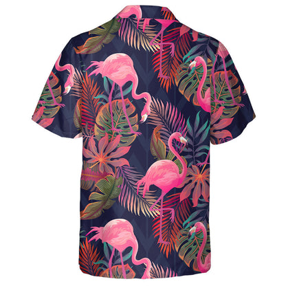 Beautiful Flamingo In Tropical Forest Hawaiian Shirt, Hawaiian For Gift