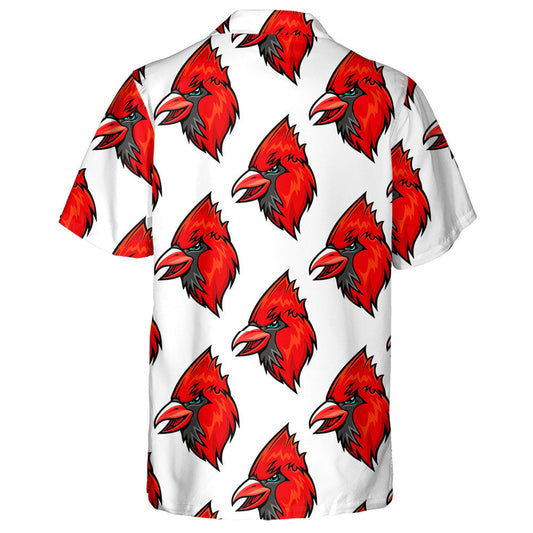 Red Cardinal Bird Head In Cartoon Style Hawaiian Shirt, Hawaiian Shirt Gift, Christmas Gift