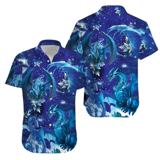 Amazing Blue Sea And Dragon Background Hawaiian Shirt, Hawaiian For Gift