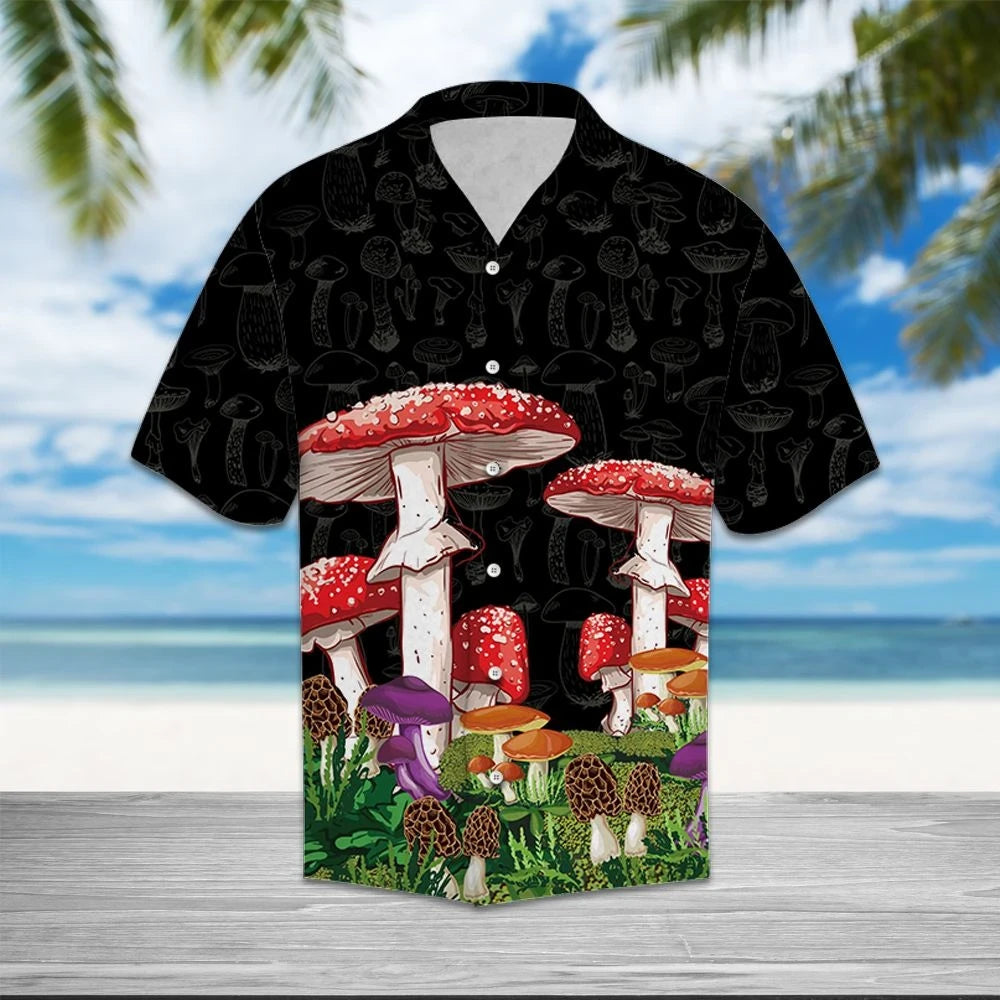 Magical Red Mushroom Grown Design Hawaiian Shirt,Hawaiian Shirt Gift, Christmas Gift