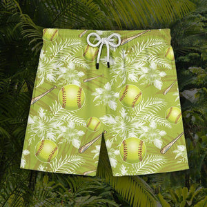 Green Summer Softball Background Design Hawaiian Shirt,Hawaiian Shirt Gift, Christmas Gift