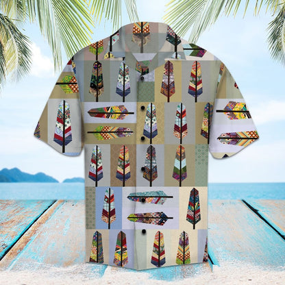 Native Feather With Colorful Fur Themed Hawaiian Shirt,Hawaiian Shirt Gift, Christmas Gift