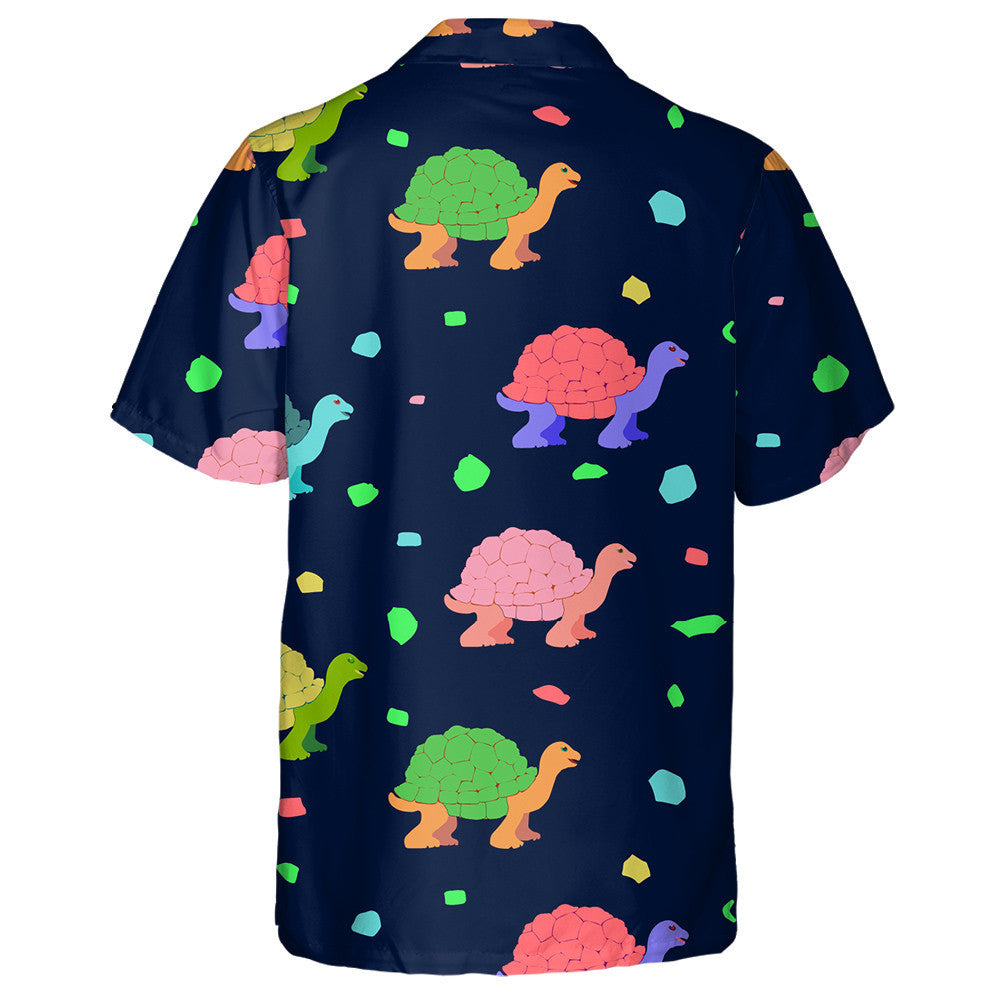 Light Turtles On A Dark Blue Background Hawaiian Shirt, Hawaiian Shirt Gift, Christmas Gift