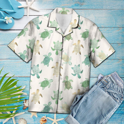 Turtar Mara Uiscedhath Glas Agus Donn I Léine Bán Haváís, Bronntanas Léine Haváíais, Bronntanas Nollag