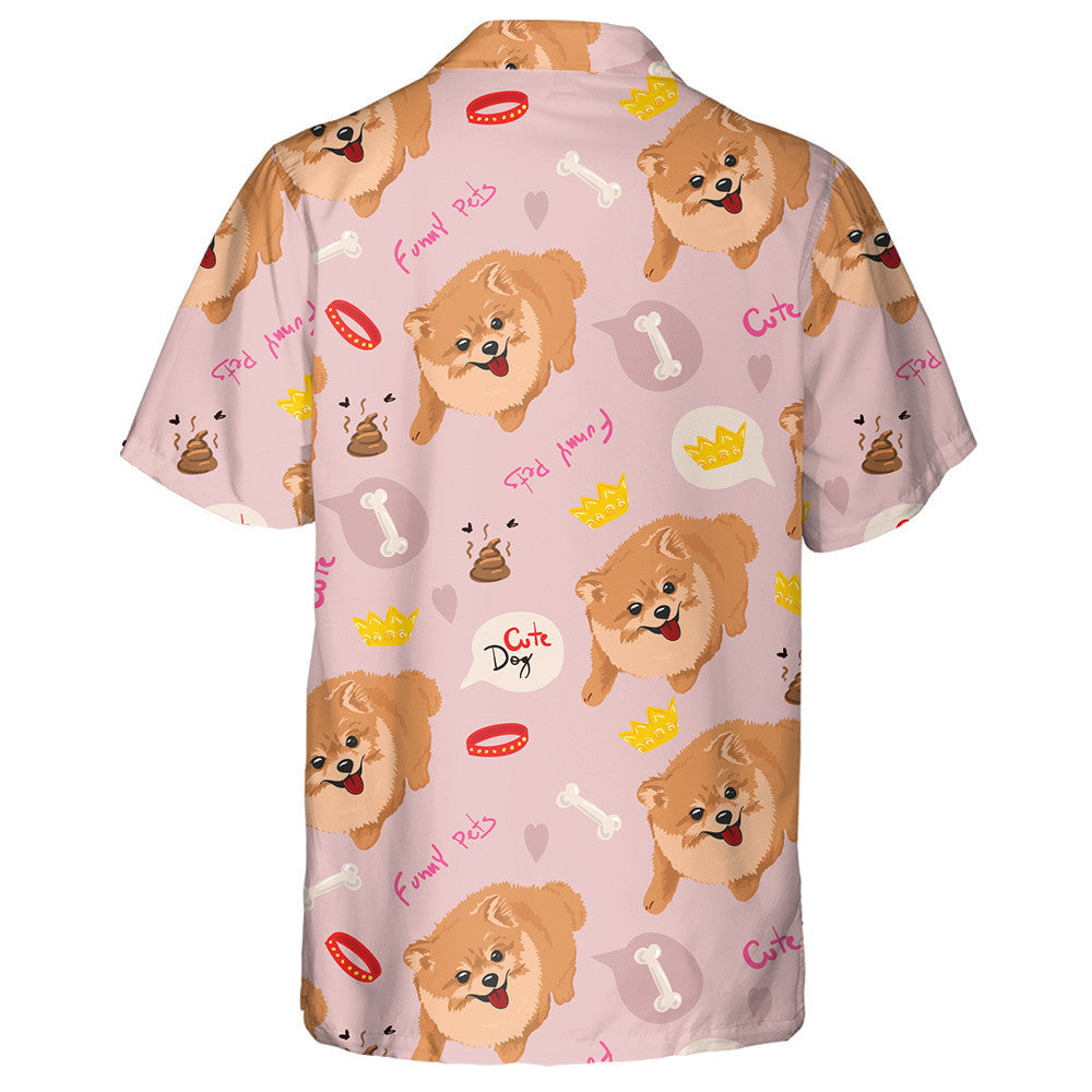 Little Smile Dog Animal In Cartoon Style Hawaiian Shirt, Hawaiian Shirt Gift, Christmas Gift