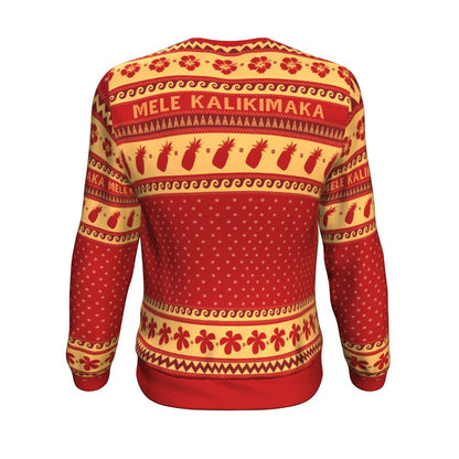Hawaiian Tiki All - over Sweater - Mele Kalikimaka, Christmas Ugly Sweater, Christmas Gift, Gift Christmas 2024