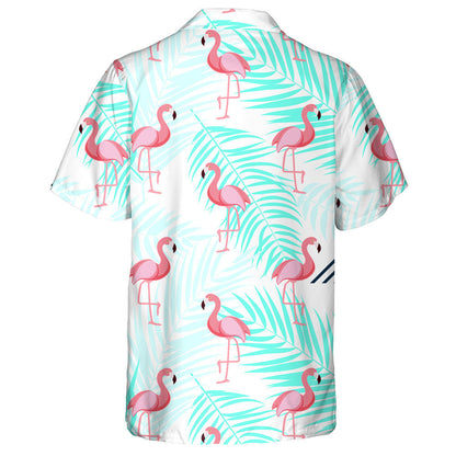 Flamingo ina Seasamh ar Chos Amháin Le Saoire Pailme Léine Haváíais, Bronntanas Léine Haváíais, Bronntanas Nollag