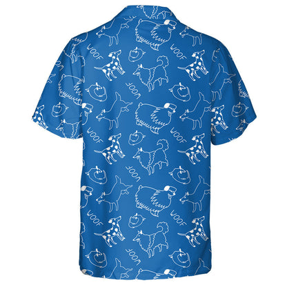 Cartoon Doodle Style Dogs Collie And Bobtail Hawaiian Shirt, Hawaiian Shirt Gift, Christmas Gift