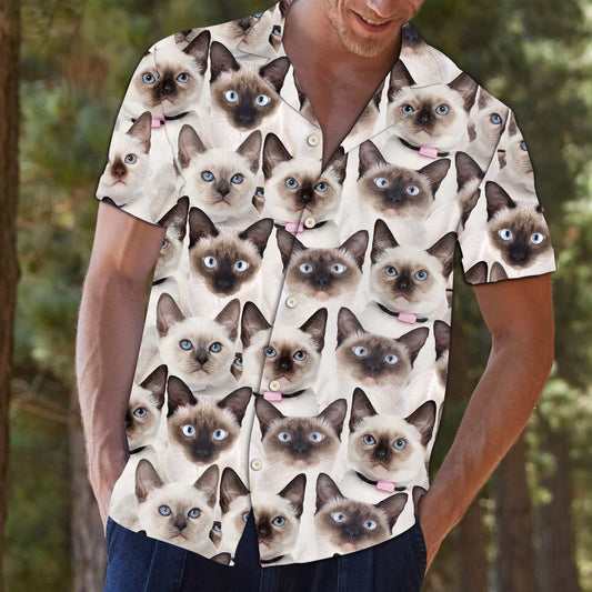 Thai Cat Staring At You Hawaiian Shirt,Hawaiian Shirt Gift, Christmas Gift