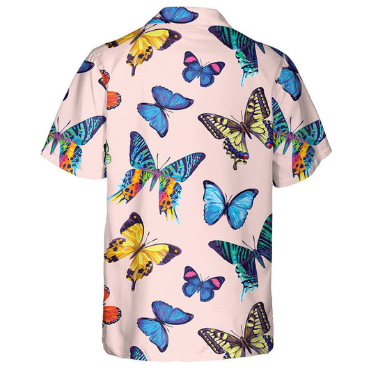 I Love Watercolor Butterfly In Vintage Style Hawaiian Shirt, Hawaiian Shirt Gift, Christmas Gift