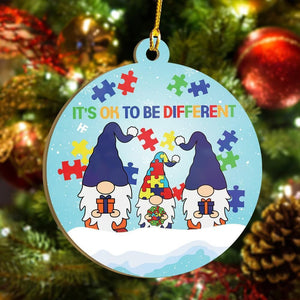 Autism awareness it's ok to be different Ornament, Christmas Ornament Gift, Christmas Gift, Christmas Decoration