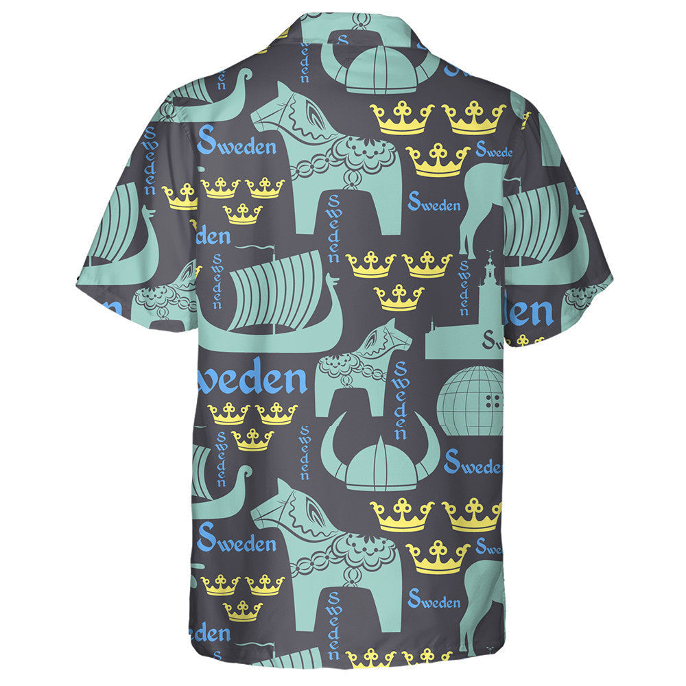 Siombailí Náisiúnta Gorma Capaill na Sualainne Léine haváíais, haváís don bhronntanas