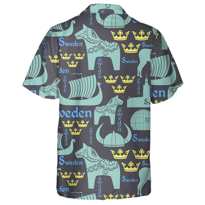 Siombailí Náisiúnta Gorma Capaill na Sualainne Léine haváíais, haváís don bhronntanas