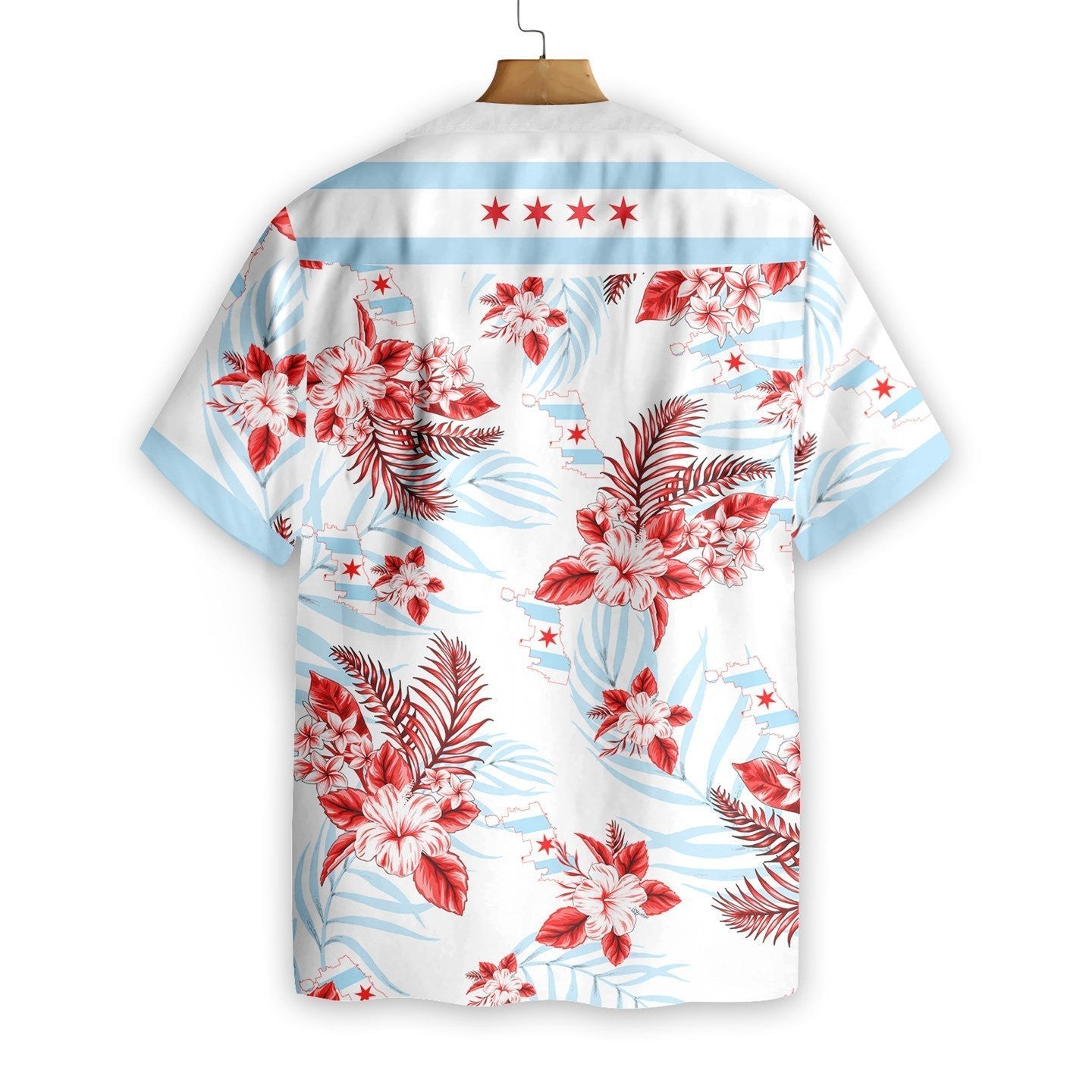 Chicago Proud Blue And Red Design Hawaiian Shirt, Hawaiian For Gift