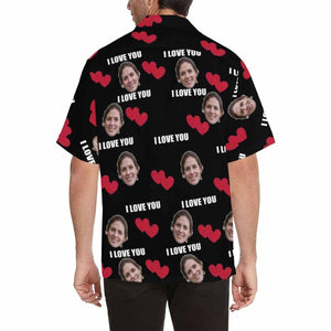 Custom Face Love You Men's All Over Print Hawaiian Shirt, Hawaiian Shirt Gift, Christmas Gift