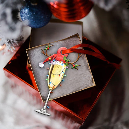 Ornáid Cruth Soilse na Nollag Champagne, Ornáid Nollag Shona, Bronntanas Nollag, Maisiú na Nollag