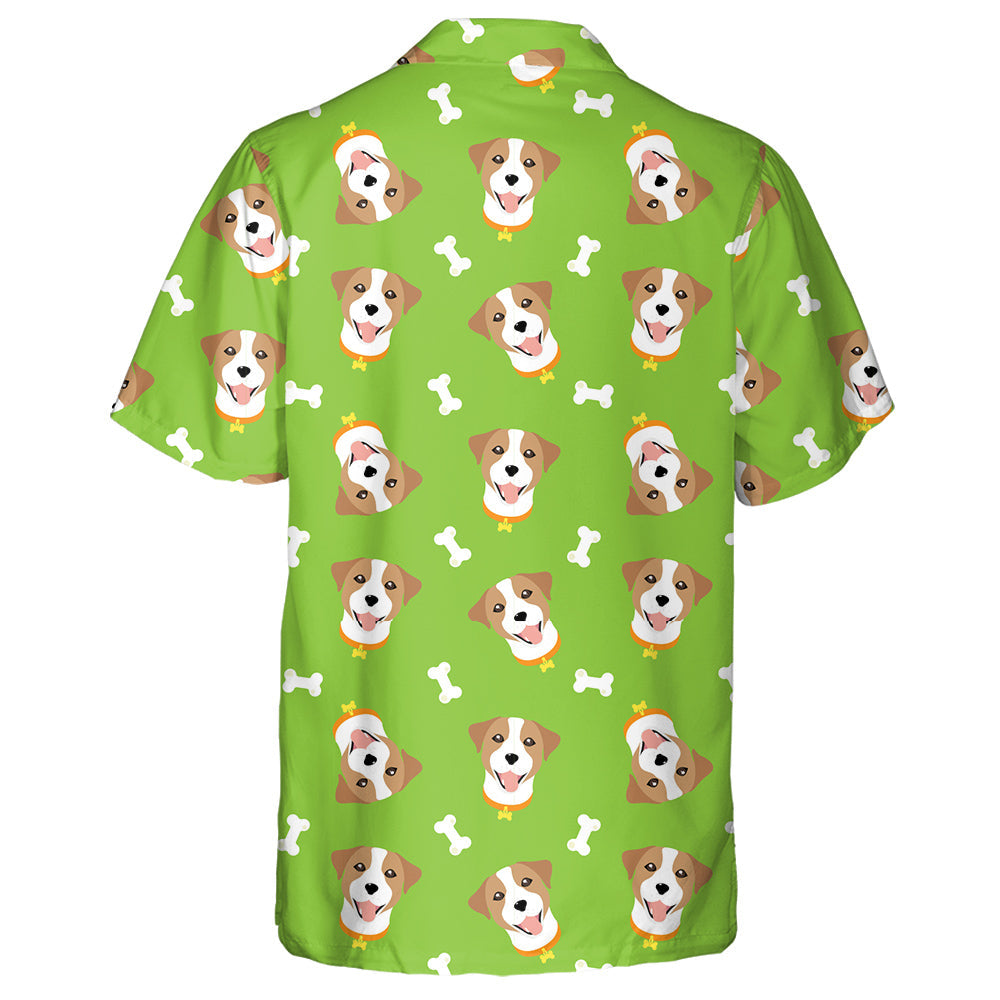 Cheerful Dog Breed Jack Russell With Bones Hawaiian Shirt, Hawaiian Shirt Gift, Christmas Gift