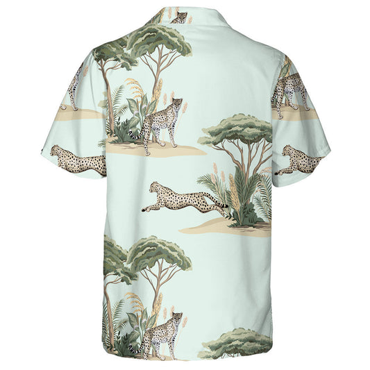 Wild African Leopard With Vintage Savanna Island Hawaiian Shirt, Hawaiian Shirt Gift, Christmas Gift