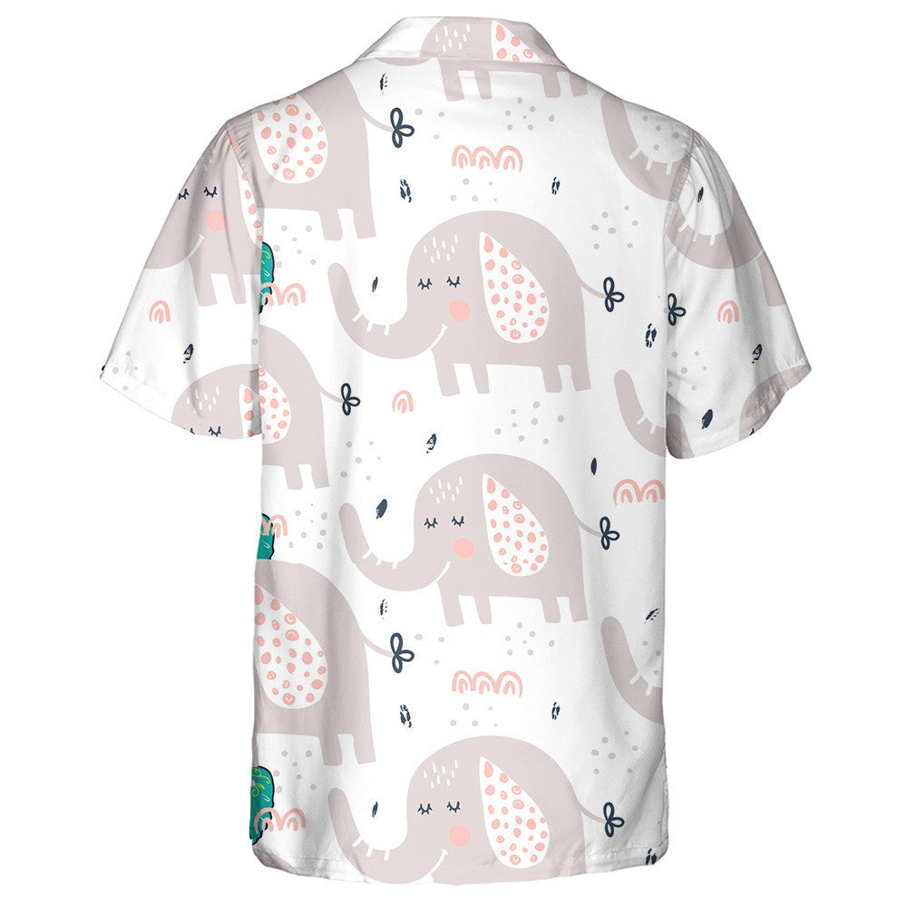 Cute And Funny Elephant On White Background Hawaiian Shirt, Hawaiian Shirt Gift, Christmas Gift