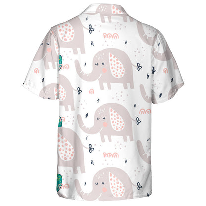 Cute And Funny Elephant On White Background Hawaiian Shirt, Hawaiian Shirt Gift, Christmas Gift