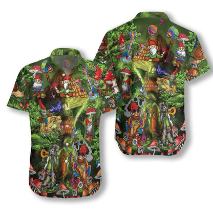 Colorful Gnome Hippie Forest Hawaiian Shirt, Hawaiian For Gift