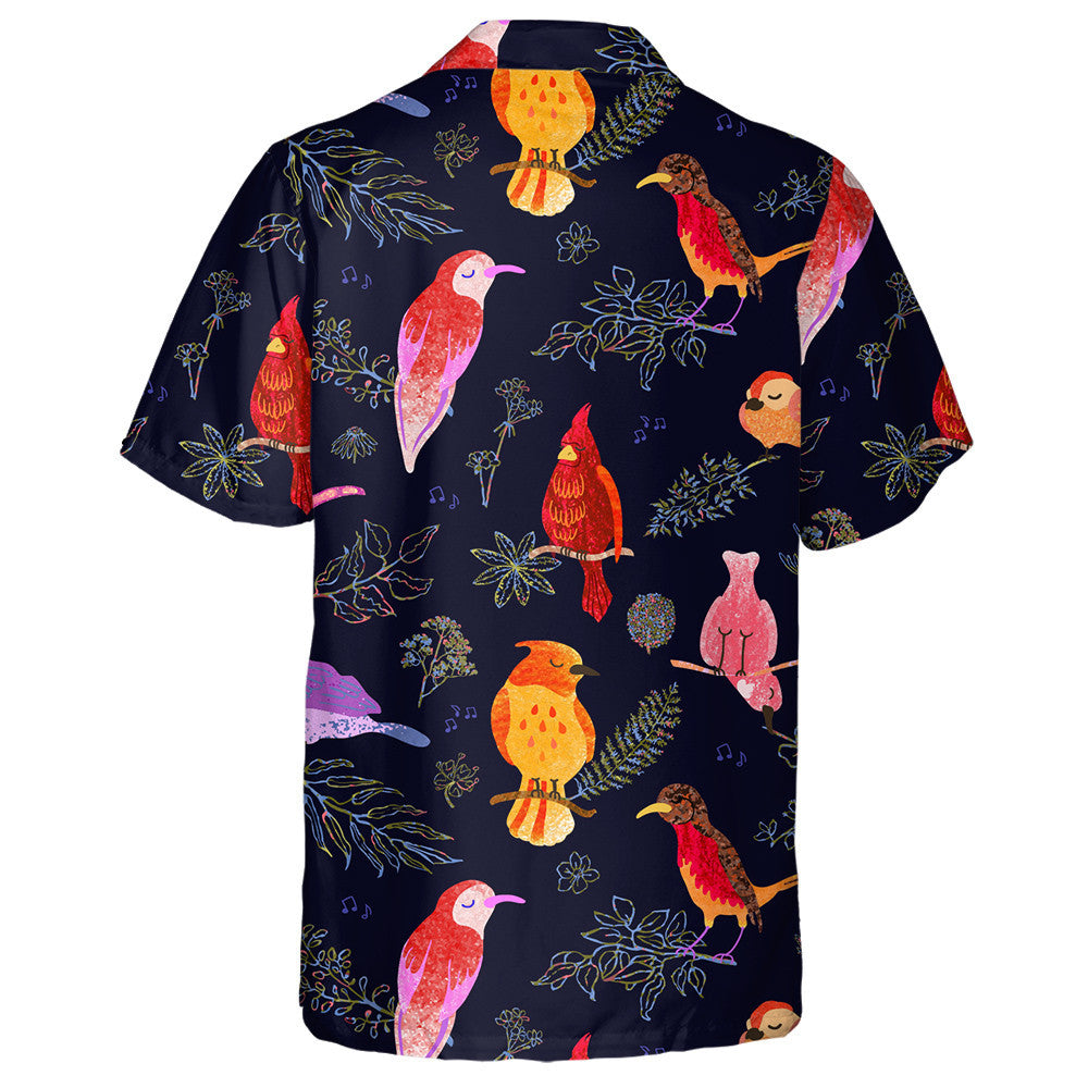 Various Birds Sleeping In Night With Plants Hawaiian Shirt, Hawaiian Shirt Gift, Christmas Gift