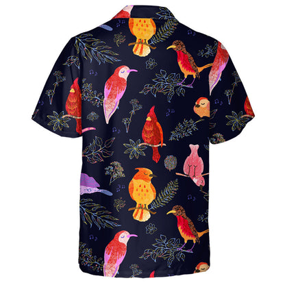 Various Birds Sleeping In Night With Plants Hawaiian Shirt, Hawaiian Shirt Gift, Christmas Gift