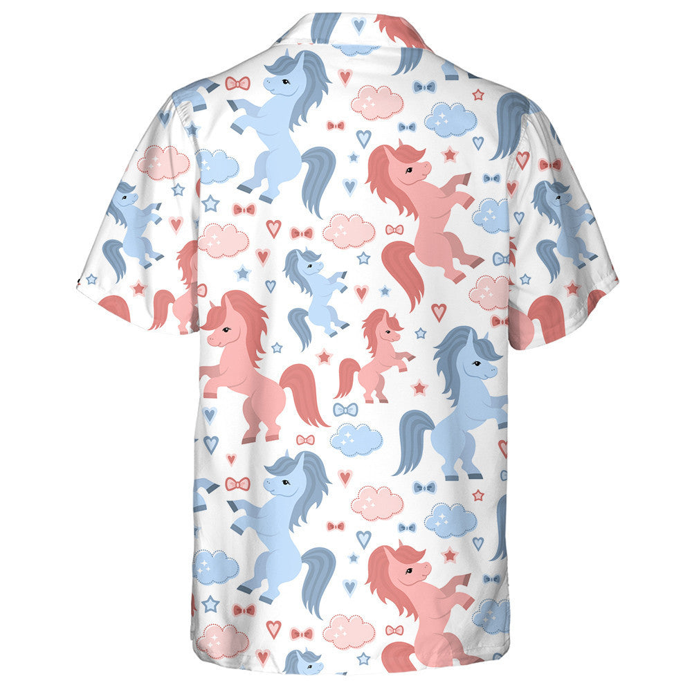 Capall Beag Gorm Agus Éadrom Dearg Le Scamaill Léine Haváís, Bronntanas Léine Haváíais, Bronntanas Nollag