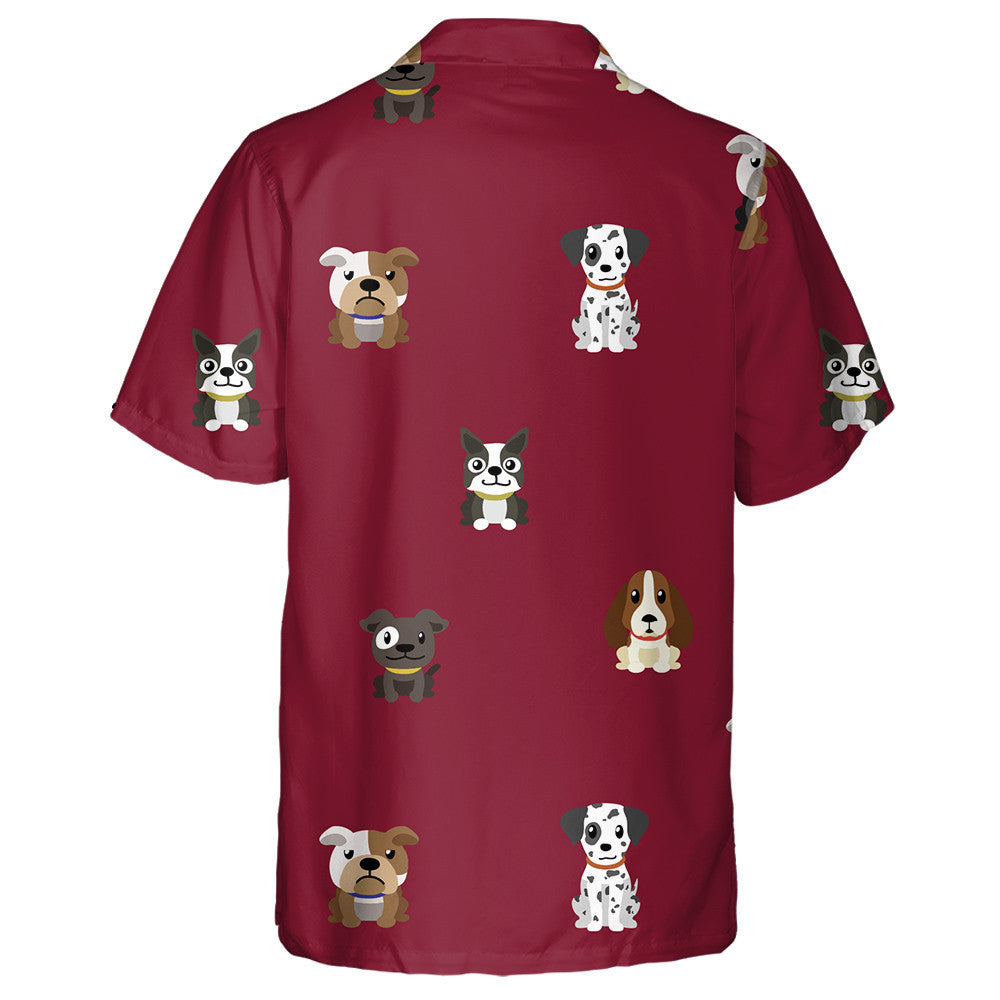 Beagle Dogs The Dark Red Background Hawaiian Shirt, Hawaiian For Gift