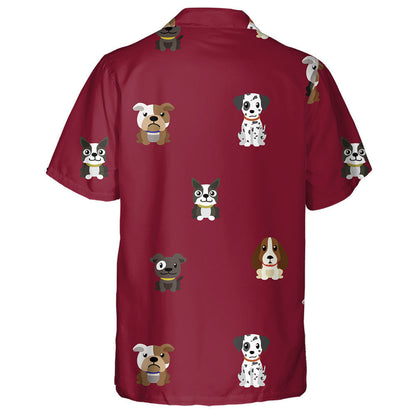 Beagle Dogs The Dark Red Background Hawaiian Shirt, Hawaiian For Gift