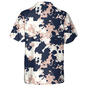 Acrylic Painted Pink And Dark Blue Splashes Camouflage Hawaiian Shirt, Hawaiian Shirt Gift, Christmas Gift