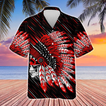 Native American Chief On Black Design Hawaiian Shirt,Hawaiian Shirt Gift, Christmas Gift