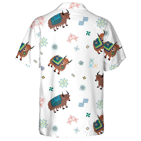 Hand Drawn Cow Yak On White Background Hawaiian Shirt, Hawaiian Shirt Gift, Christmas Gift