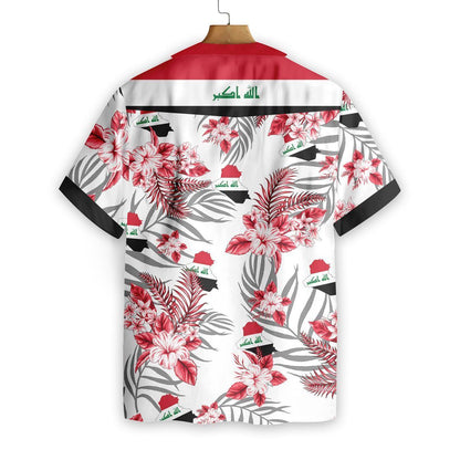 Iraq Proud With White Skin Pattern Hawaiian Shirt, Hawaiian For Gift