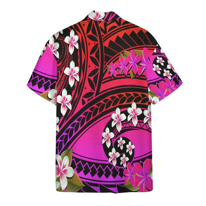 Plumeria Flowers Polynesian Purple Pattern Hawaiian Shirt,Hawaiian Shirt Gift, Christmas Gift