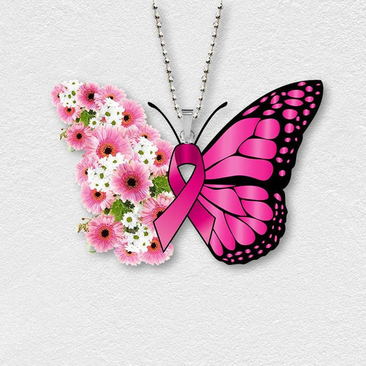 Breast Cancer Butterfly Christmas Ornament, Christmas Ornament Gift, Christmas Gift, Christmas Decoration